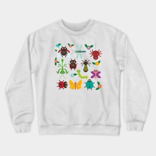 Funny insects and flowers Crewneck Sweatshirt